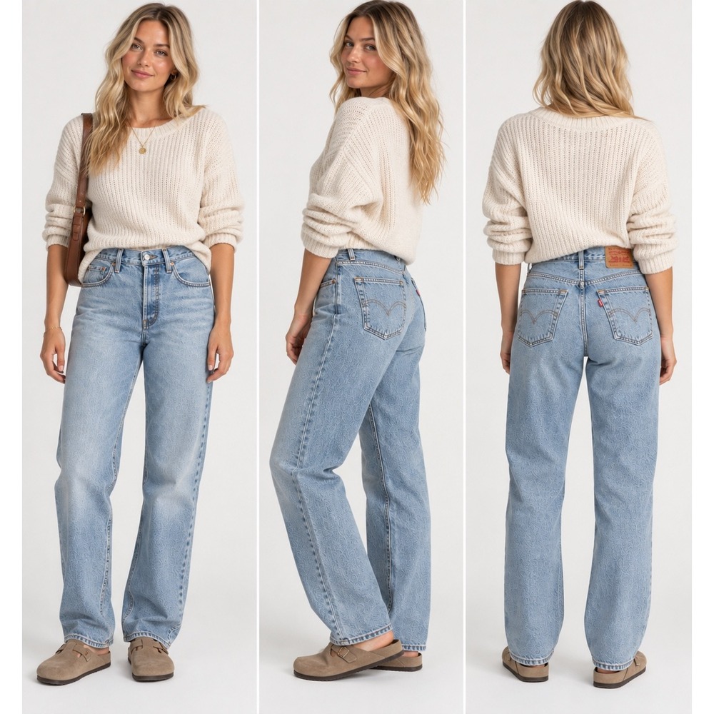 Levi's 501 Original Jeans 30 Light Wash High Rise Straight Leg Button Fly Denim
